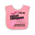 thumbnail image 1 of Inktastic I Love My Great Grandma Breast Cancer Awareness Hope, Support, Love Boys or Girls Baby Bib, 1 of 4