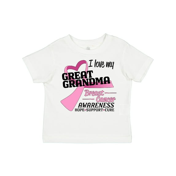 Inktastic I Love My Great Grandma- Breast Cancer Awareness- Hope, Support, Love Boys or Girls Toddler T-Shirt