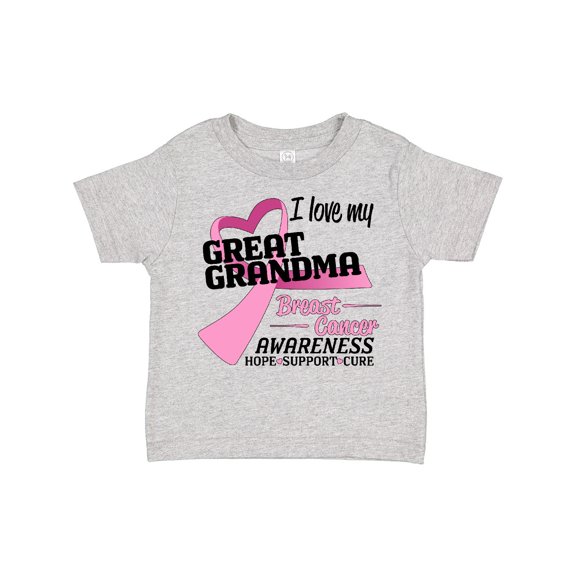 Inktastic I Love My Great Grandma- Breast Cancer Awareness- Hope, Support, Love Boys or Girls Toddler T-Shirt