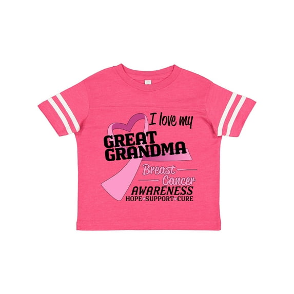 Inktastic I Love My Great Grandma- Breast Cancer Awareness- Hope, Support, Love Boys or Girls Toddler T-Shirt