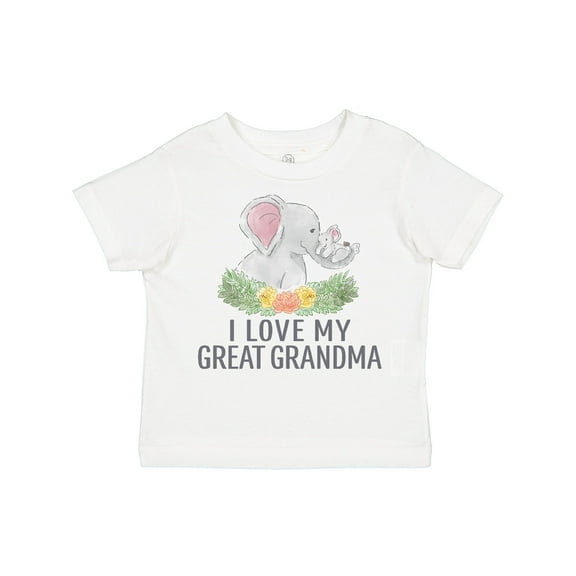 Inktastic I Love My Great Grandma Cute Elephants and Spring Flowers Boys or Girls Toddler T-Shirt