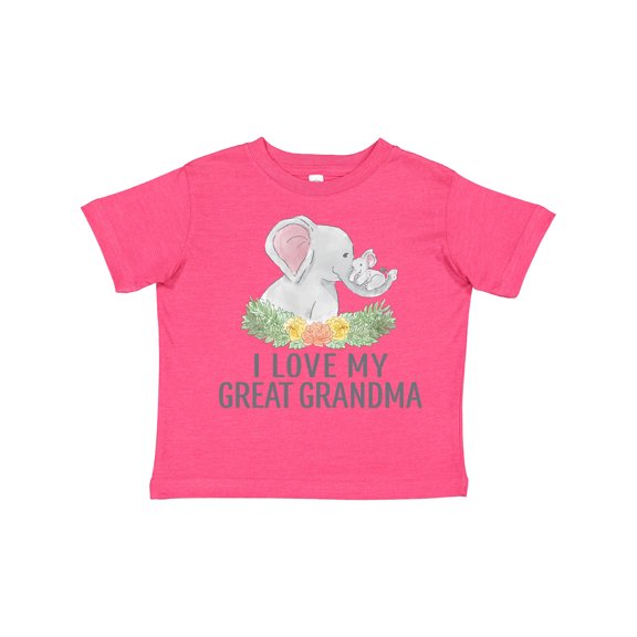Inktastic I Love My Great Grandma Cute Elephants and Spring Flowers Boys or Girls Toddler T-Shirt