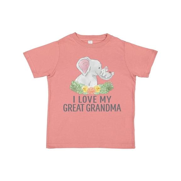 Inktastic I Love My Great Grandma Cute Elephants and Spring Flowers Boys or Girls Toddler T-Shirt