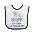 thumbnail image 1 of Inktastic I Love My Great Grandma Cute Elephants in Night Sky Boys or Girls Baby Bib, 1 of 4