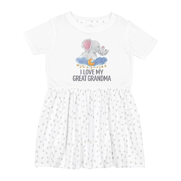 Inktastic I Love My Great Grandma Cute Elephants in Night Sky Girls Toddler Dress