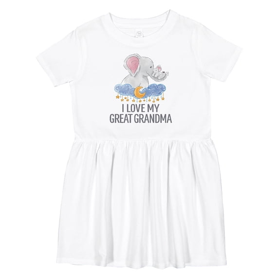 Inktastic I Love My Great Grandma Cute Elephants in Night Sky Girls Toddler Dress
