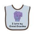 thumbnail image 1 of Inktastic I Love My Great Grandma Elephant Boys Baby Bib, 1 of 4