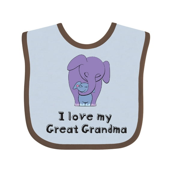 Inktastic I Love My Great Grandma Elephant Boys Baby Bib