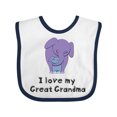 thumbnail image 1 of Inktastic I Love My Great Grandma Elephant Boys Baby Bib, 1 of 4