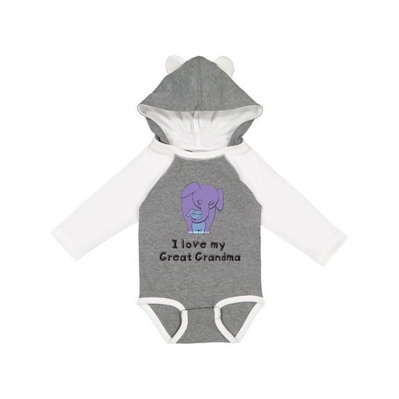 Inktastic I Love My Great Grandma Elephant Boys Long Sleeve Baby Bodysuit