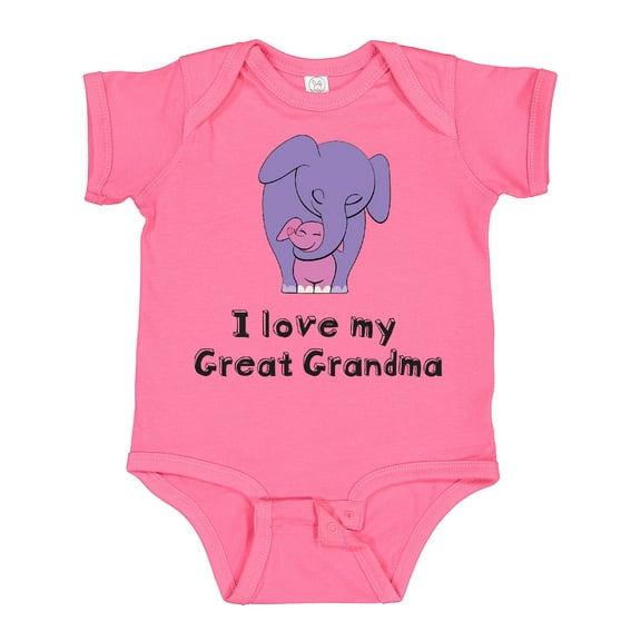 Inktastic I Love My Great Grandma Elephant Girls Baby Bodysuit