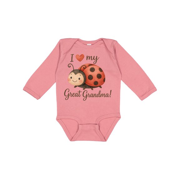 Inktastic I Love My Great Grandma Ladybug Boys or Girls Long Sleeve Baby Bodysuit