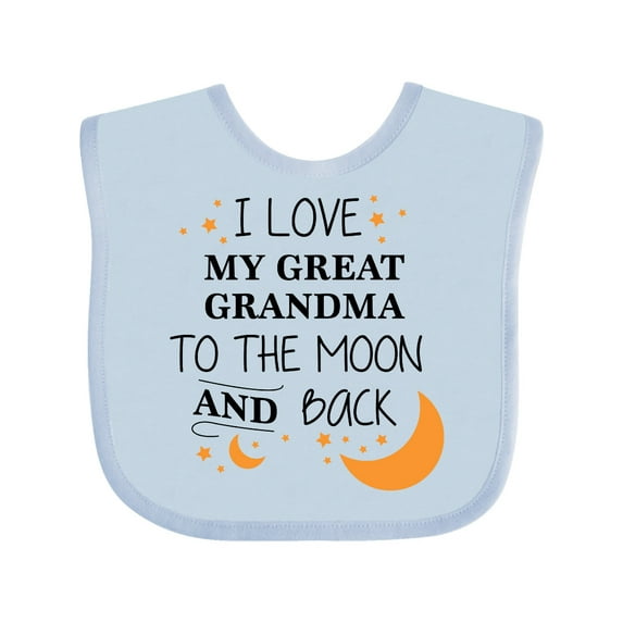Inktastic I Love My Great Grandma to the Moon and Back Boys or Girls Baby Bib