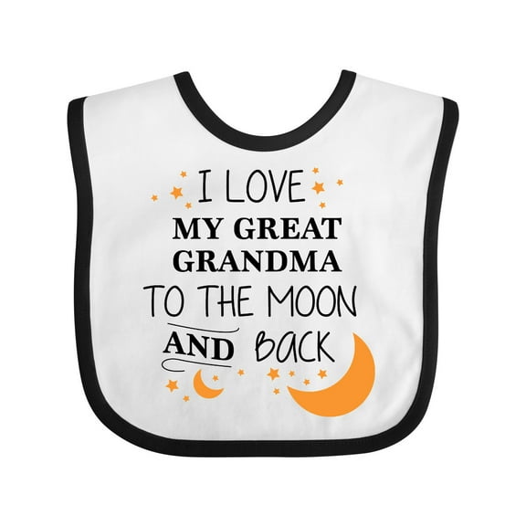 Inktastic I Love My Great Grandma to the Moon and Back Boys or Girls Baby Bib