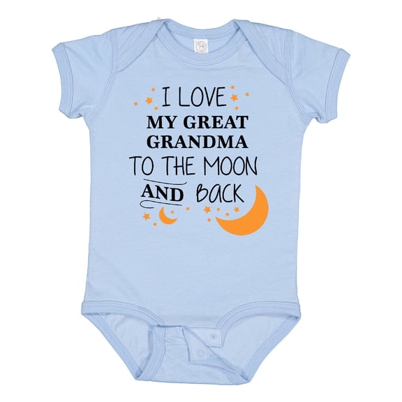 Inktastic I Love My Great Grandma to the Moon and Back Boys or Girls Baby Bodysuit
