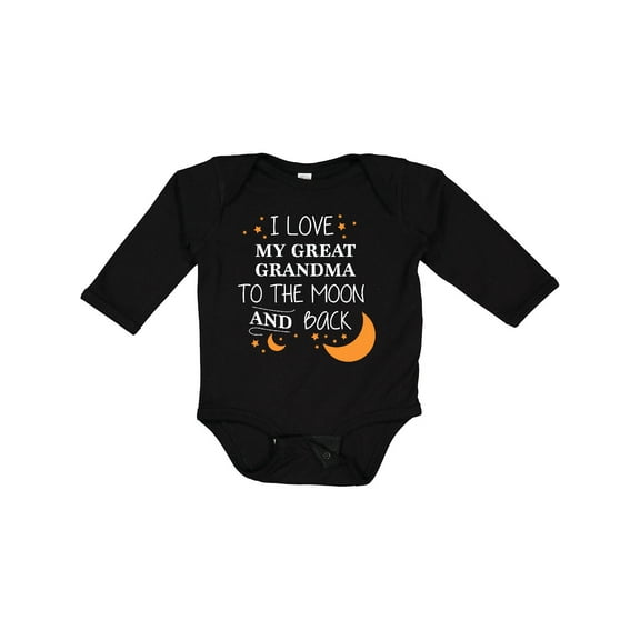 Inktastic I Love My Great Grandma to the Moon and Back Boys or Girls Long Sleeve Baby Bodysuit