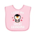 thumbnail image 1 of Inktastic I Love My Great Grandma with Cute Penguin and Hearts Girls Baby Bib, 1 of 4