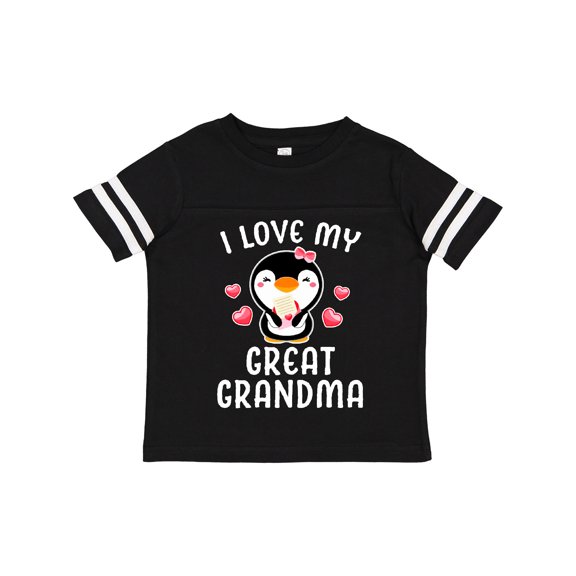 Inktastic I Love My Great Grandma with Cute Penguin and Hearts Girls Toddler T-Shirt