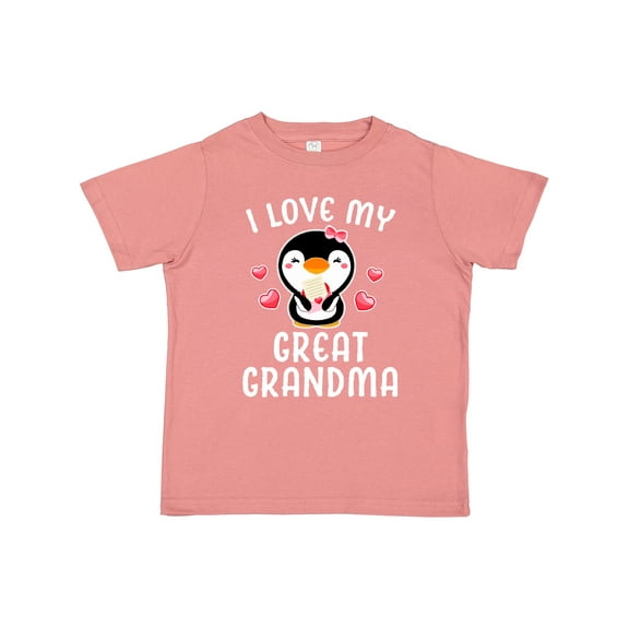 Inktastic I Love My Great Grandma with Cute Penguin and Hearts Girls Toddler T-Shirt