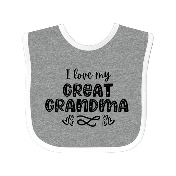 Inktastic I Love My Great Grandma with Hearts Boys or Girls Baby Bib