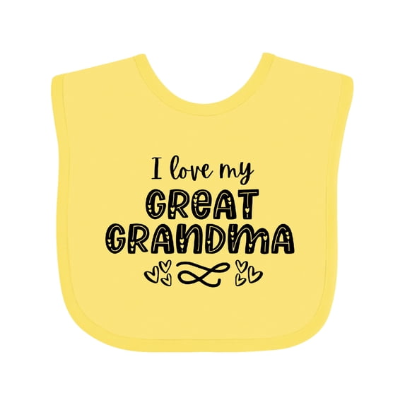 Inktastic I Love My Great Grandma with Hearts Boys or Girls Baby Bib
