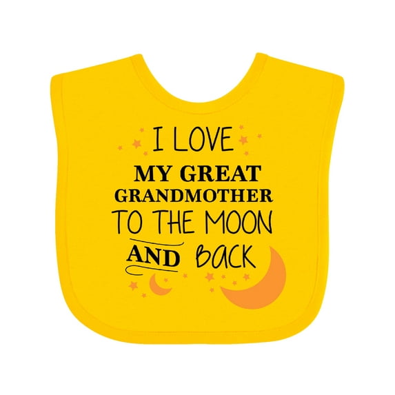 Inktastic I Love My Great Grandmother to the Moon and Back Boys or Girls Baby Bib