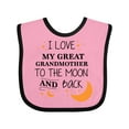 thumbnail image 1 of Inktastic I Love My Great Grandmother to the Moon and Back Boys or Girls Baby Bib, 1 of 4