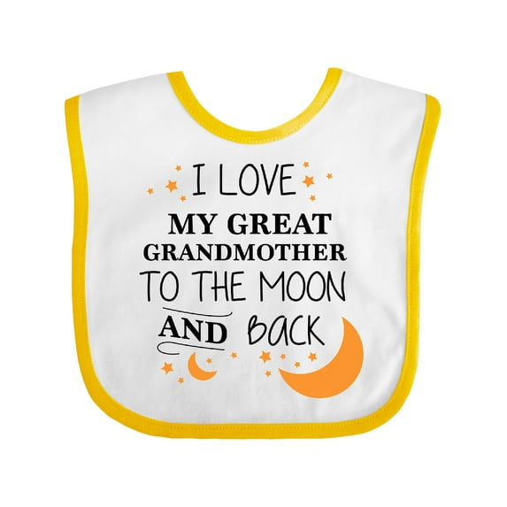 Inktastic I Love My Great Grandmother to the Moon and Back Boys or Girls Baby Bib