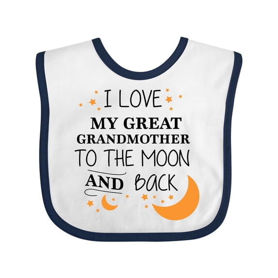 Inktastic I Love My Great Grandmother to the Moon and Back Boys or Girls Baby Bib