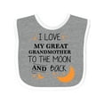 thumbnail image 1 of Inktastic I Love My Great Grandmother to the Moon and Back Boys or Girls Baby Bib, 1 of 4