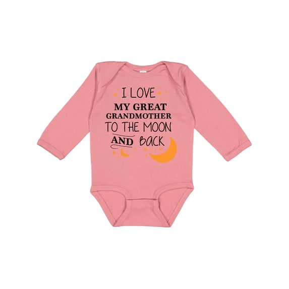 Inktastic I Love My Great Grandmother to the Moon and Back Boys or Girls Long Sleeve Baby Bodysuit