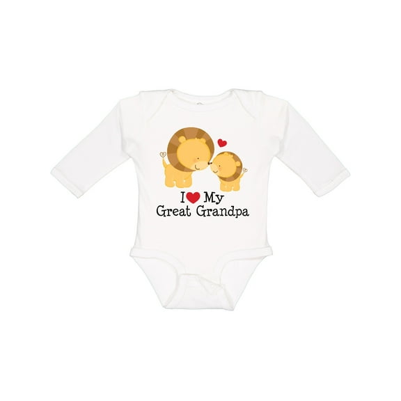 Inktastic I Love My Great Grandpa Boys or Girls Long Sleeve Baby Bodysuit