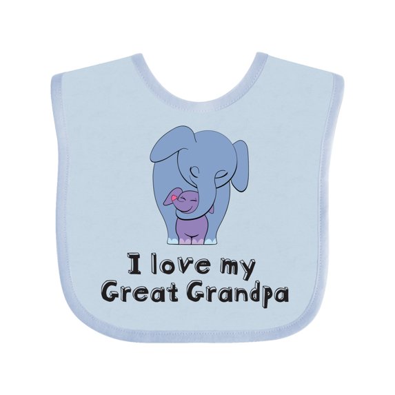 Inktastic I Love My Great Grandpa Elephant Boys or Girls Baby Bib