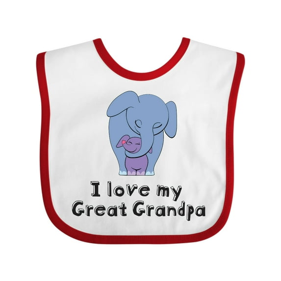 Inktastic I Love My Great Grandpa Elephant Boys or Girls Baby Bib