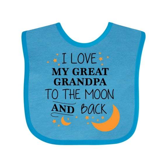 Inktastic I Love My Great Grandpa to the Moon and Back Boys or Girls Baby Bib
