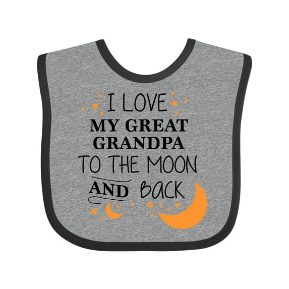 Inktastic I Love My Great Grandpa to the Moon and Back Boys or Girls Baby Bib