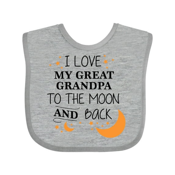 Inktastic I Love My Great Grandpa to the Moon and Back Boys or Girls Baby Bib