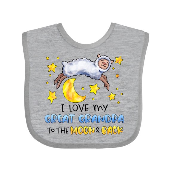 Inktastic I Love My Great Grandpa to the Moon and Back Cute Sheep Boys or Girls Baby Bib
