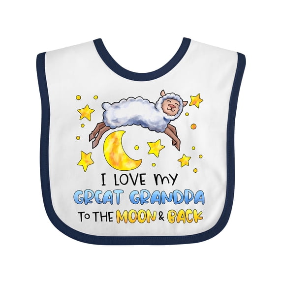 Inktastic I Love My Great Grandpa to the Moon and Back Cute Sheep Boys or Girls Baby Bib