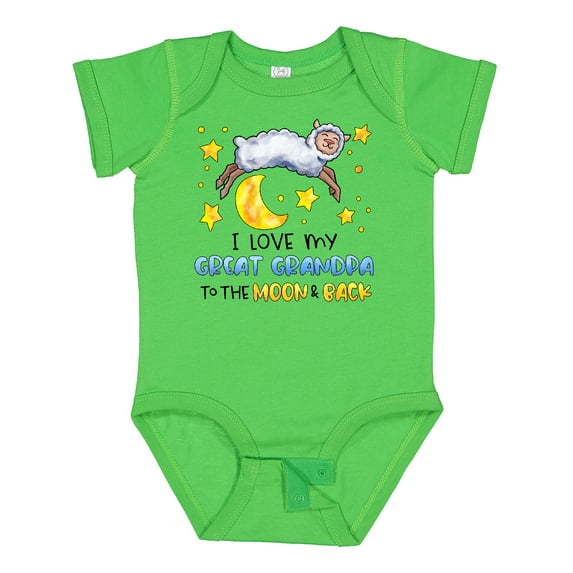 Inktastic I Love My Great Grandpa to the Moon and Back Cute Sheep Boys or Girls Baby Bodysuit