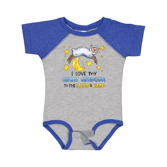 Inktastic I Love My Great Grandpa to the Moon and Back Cute Sheep Boys or Girls Baby Bodysuit