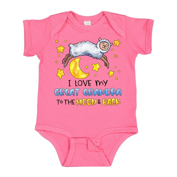 Inktastic I Love My Great Grandpa to the Moon and Back Cute Sheep Boys or Girls Baby Bodysuit