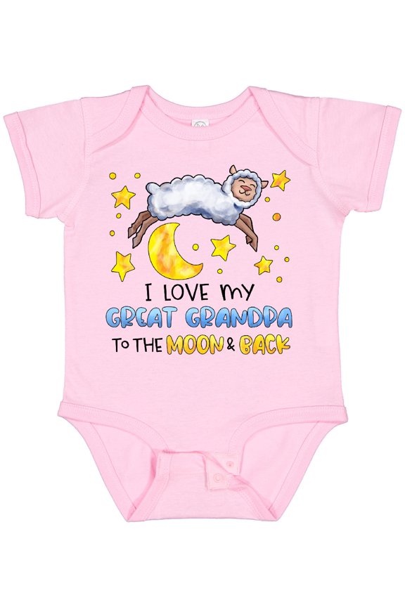 I Love My Great Grandpa to the Moon and Back Cute Sheep Boys or Girls Baby Bodysuit