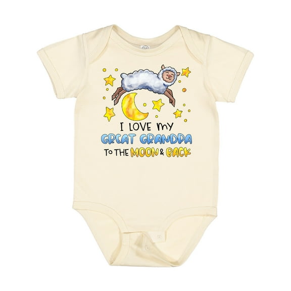 Inktastic I Love My Great Grandpa to the Moon and Back Cute Sheep Boys or Girls Baby Bodysuit