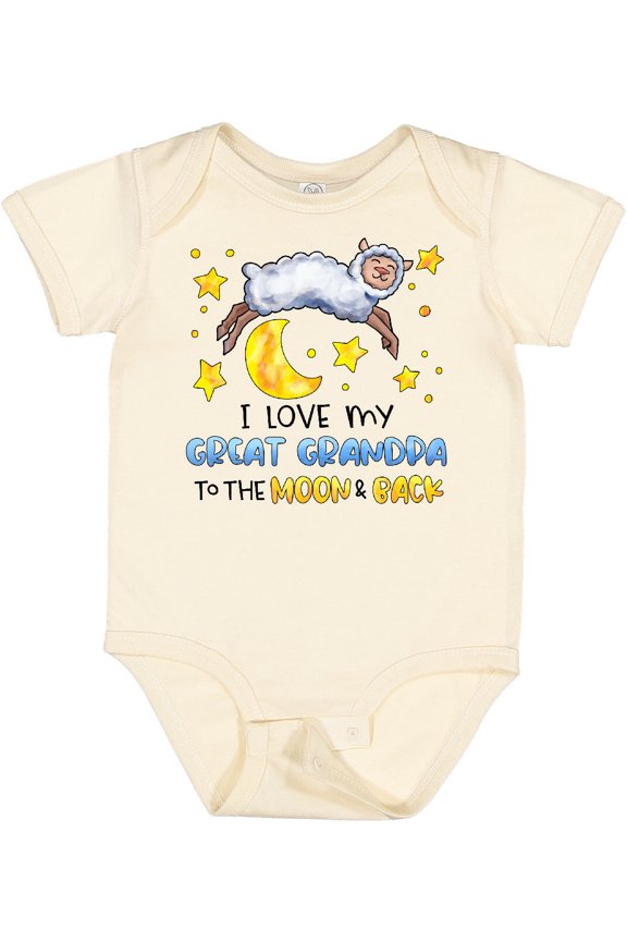 I Love My Great Grandpa to the Moon and Back Cute Sheep Boys or Girls Baby Bodysuit