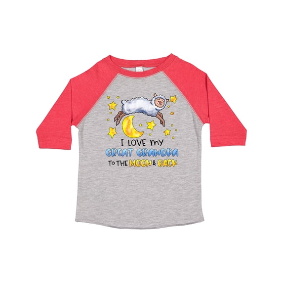 Inktastic I Love My Great Grandpa to the Moon and Back Cute Sheep Boys or Girls Toddler T-Shirt