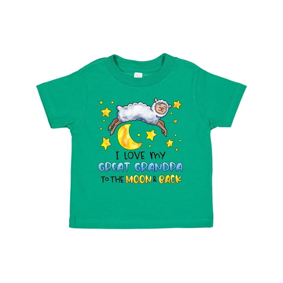 Inktastic I Love My Great Grandpa to the Moon and Back Cute Sheep Boys or Girls Toddler T-Shirt
