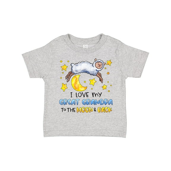 Inktastic I Love My Great Grandpa to the Moon and Back Cute Sheep Boys or Girls Toddler T-Shirt