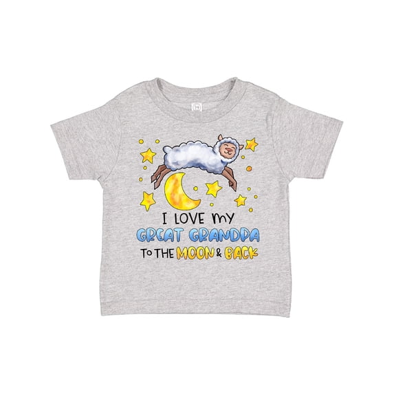 Inktastic I Love My Great Grandpa to the Moon and Back Cute Sheep Boys or Girls Toddler T-Shirt