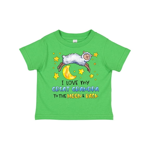 Inktastic I Love My Great Grandpa to the Moon and Back Cute Sheep Boys or Girls Toddler T-Shirt